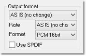 Set Output Format and Sampling Rate to "AS IS"