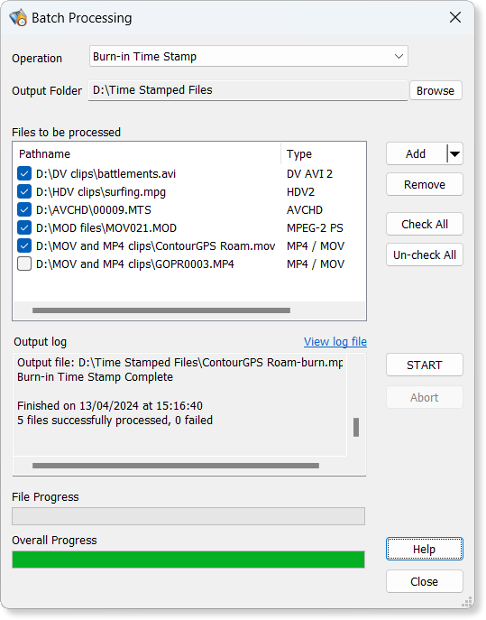 Batch Processing window